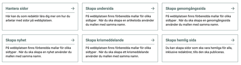 Exempel på en genomgånggsida
